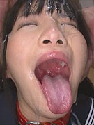Japanese girl contorts face in semen frenzy